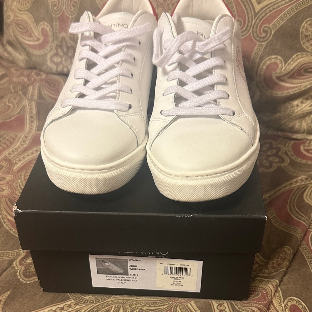 Valentino Classic White Lace-Up Sneakers